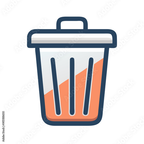 Trash Bin Icon – Vector Symbol for Waste Disposal, Deletion, and Recycling