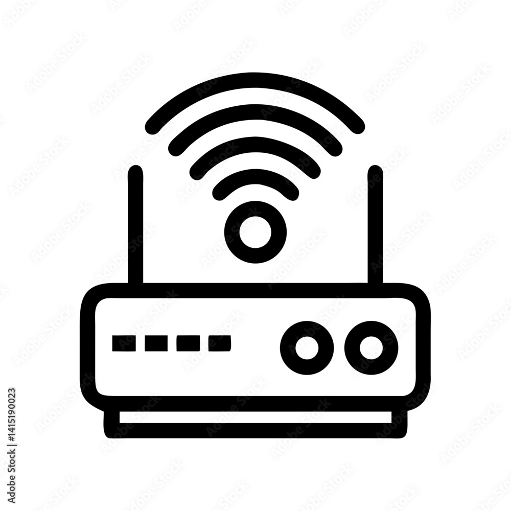 Wi-Fi Router Icon – Vector Symbol for Internet, Wireless Network, and Connectivity Wi-Fi Router Icon – Vector Symbol for Internet, Wireless Network, and Connectivity