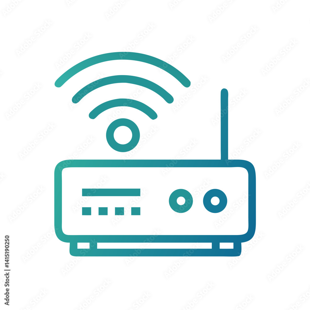 Wi-Fi Router Icon – Vector Symbol for Internet, Wireless Network, and Connectivity Wi-Fi Router Icon – Vector Symbol for Internet, Wireless Network, and Connectivity