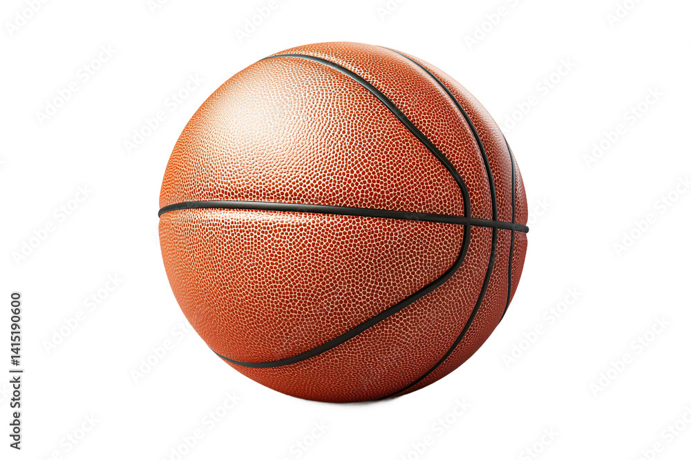 Fototapeta premium A classic orange basketball ready for the game against a bright white background showing off its textured leather.