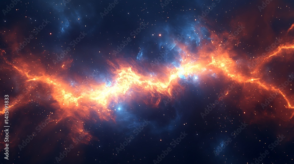 Fototapeta premium Cosmic nebulae display vibrant colors and patterns.