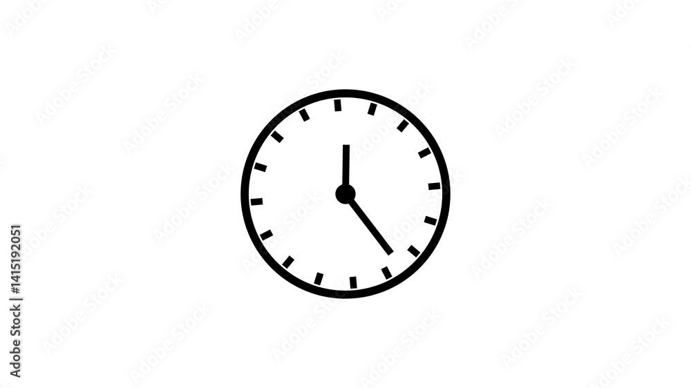 Black clock icon with moving arrows in 12 hour loop. Stopwatch animation. Alpha channel Black clock icon with moving arrows in 12 hour loop. Stopwatch animation. Alpha channel