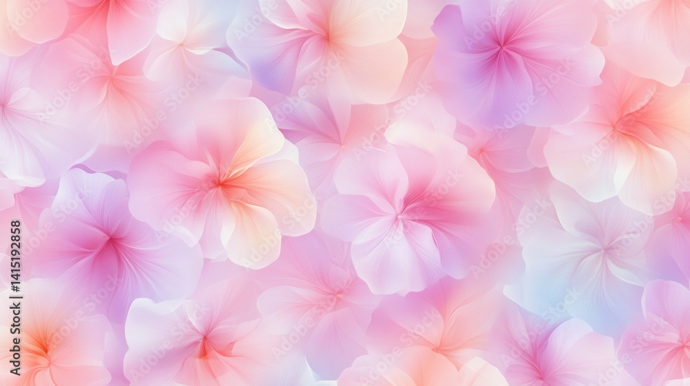 Seamless pink pastel gradient flower pattern with y2k aura and blurry effect for textile, wrapping paper, and background design Seamless pink pastel gradient flower pattern with y2k aura and blurry effect for textile, wrapping paper, and background design