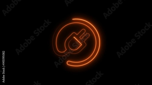 Wallpaper Mural "Glowing Neon Supply Icon – Futuristic Electric Energy Symbol on Dark Background" Torontodigital.ca