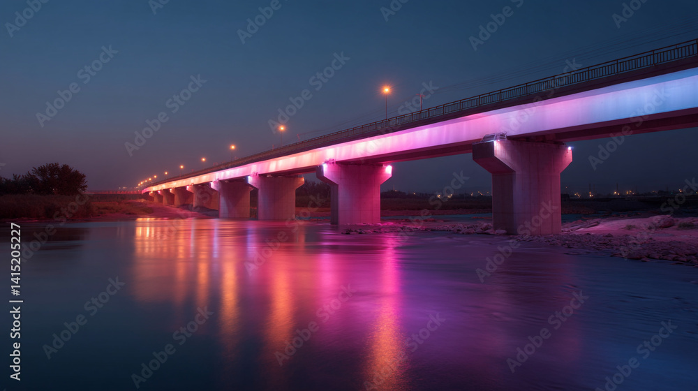Night bridge illuminated river reflection architecture cityscape scenic travel destination urban view Night bridge illuminated river reflection architecture cityscape scenic travel destination urban view