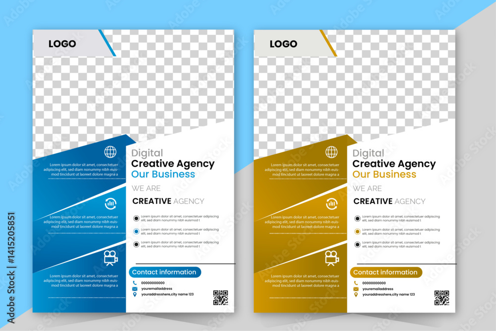 Obraz premium Creative Modern Business Flyer Design for any Corporation ,adobe illustrator , Flyer ,Print Design , Poster Design ,Colourful, Eangegement 