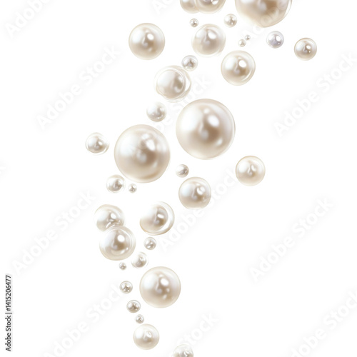 Falling Pearls on transparent background