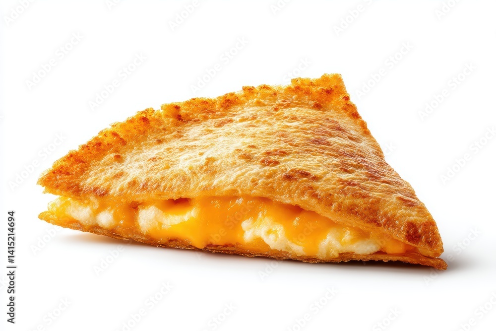 Delicious Crispy Triangular Grilled Cheese Sandwich with Cheddar and Mozzarella on White Backdrop Simple Style Delicious Crispy Triangular Grilled Cheese Sandwich with Cheddar and Mozzarella on White Backdrop Simple Style