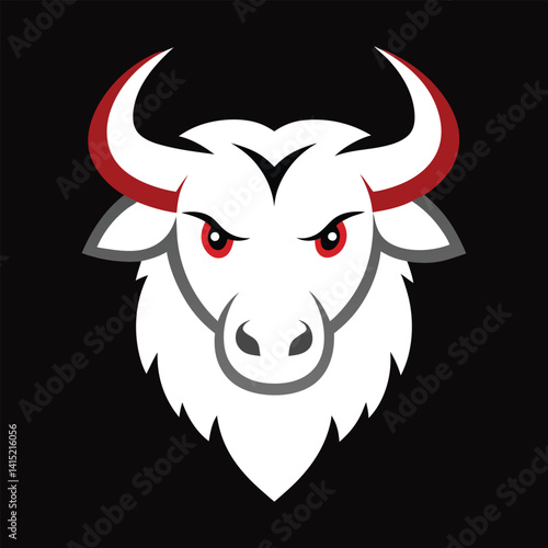 buffalo animal head mascot logo vector art illustration