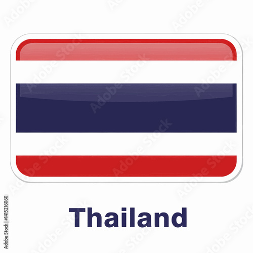 A clear digital illustration of the rectangular flag of thailand. Below the flag, the word Free Download A clear digital illustration of the rectangular flag of thailand. Below the flag, the word