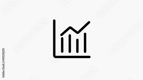 Animation graphics business growth icon. Business growth charts. Clean White background icon