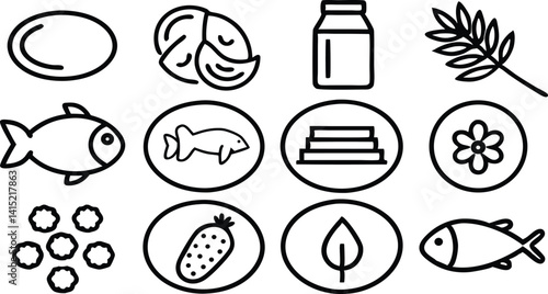 set of food icons