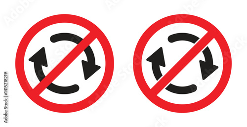 Arrow icon collection cannot be reversed. Traffic symbol no arrow reversed. Vector illustration