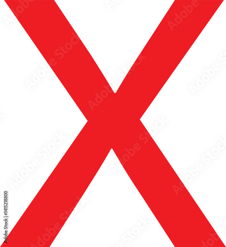 Cross X Red Color.eps