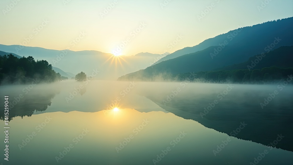 Fototapeta premium sunrise over the river