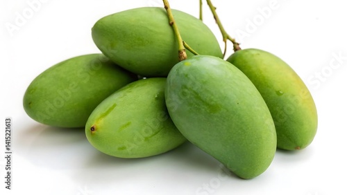 Wallpaper Mural Green mangoes cluster of unripe fruit isolated on white background Torontodigital.ca