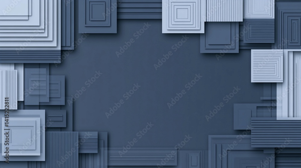 Fototapeta premium Abstract blue square texture background minimalist modern design