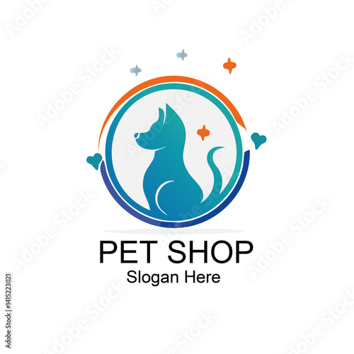 Obraz na płótnie Modern PET SHOP Logo with Slogan Here Text Vector design w salonie