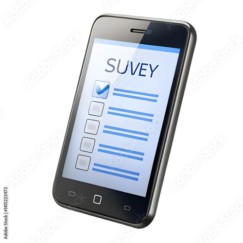 Mobile Survey isolated on transparent background  

