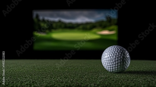 Golf ball on green screen
