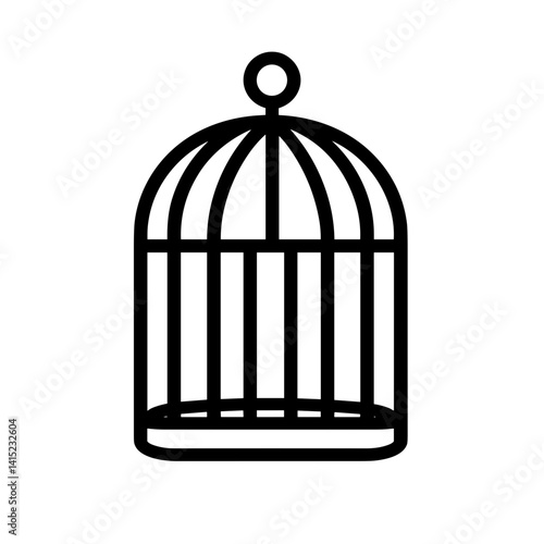 Elegant birdcage illustration for pet care and home decor