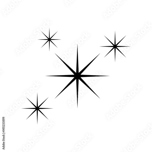 Minimalist Star Sparkle and Twinkle Vector Icon. Vector Illustration