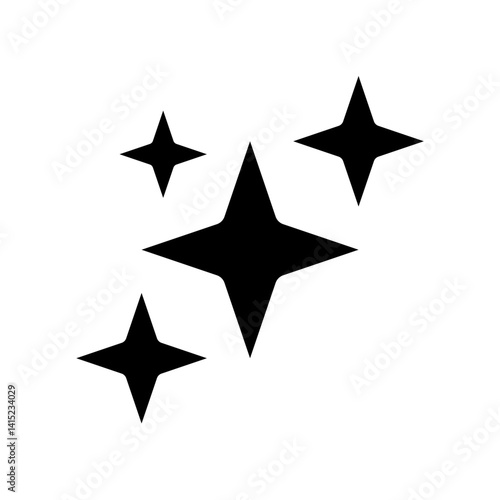 Minimalist Star Sparkle and Twinkle Vector Icon. Vector Illustration