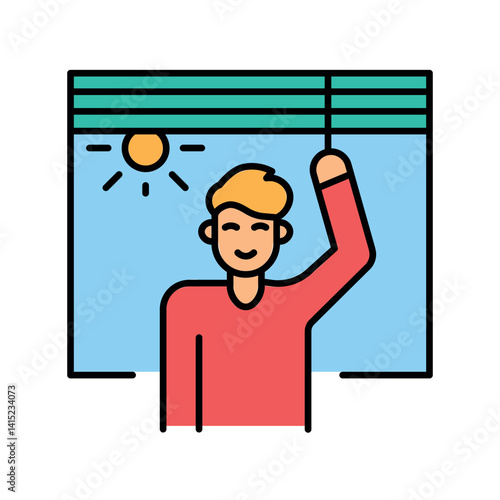 sun therapy color line icon for digital and print projects.