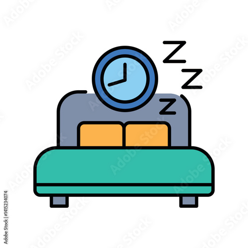 Sleep optimization color flat icon for digital and print projects.