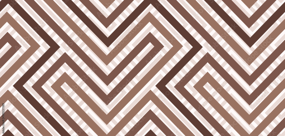 Seamless mocha mousse tones chevron zigzag lines geometric vector pattern