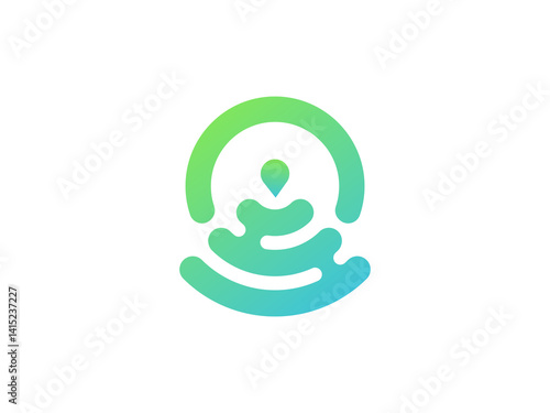 creative yoga logo with circle