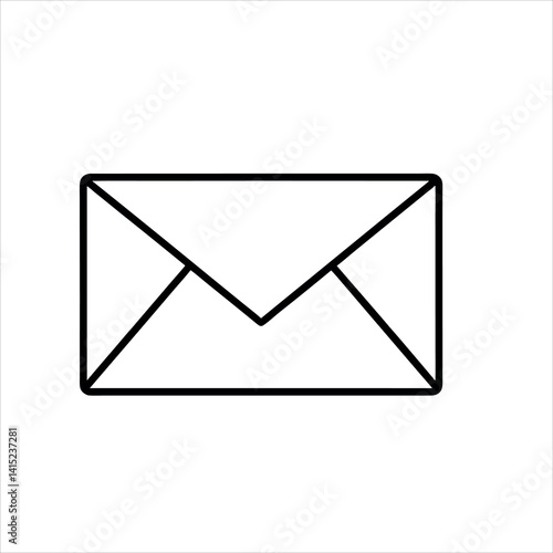 Email envelope icon: vector illustration of a blank mail symbol for web communication.