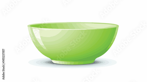 Elegant Light Green Bowl on White Background Vector Illustration