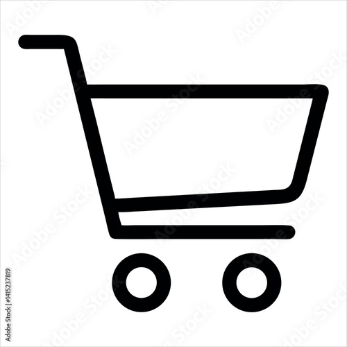 Vector shopping cart icon, a symbol of online shopping and e-commerce.