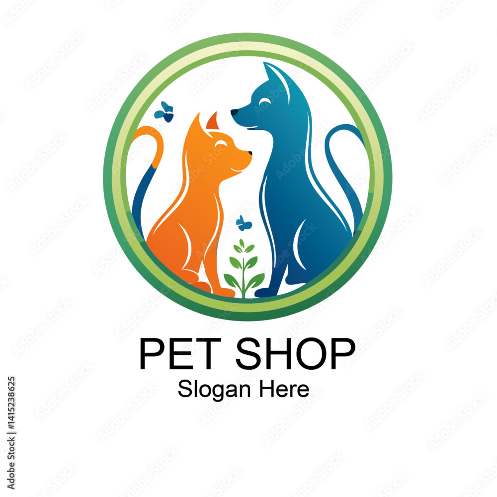 Modern Pet Shop Logo Vector Graphic Design