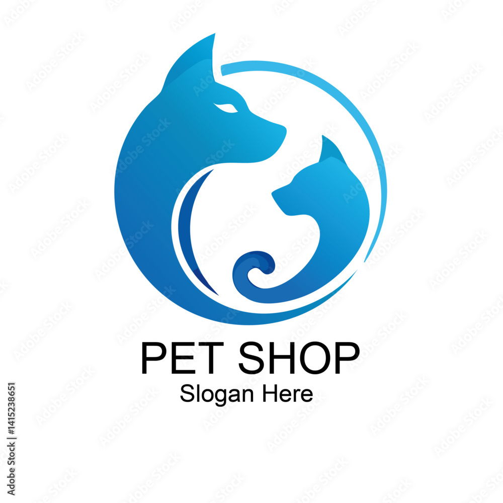 Modern Pet Shop Logo Vector Graphic Design