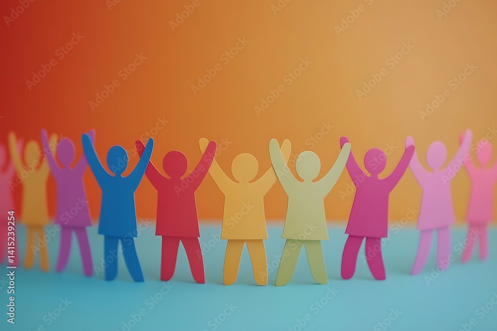 Happy Paper People Celebrating Together12 Happy Paper People Celebrating Together12