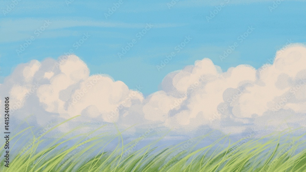 Obraz premium Minimal nature background, aesthetic cloud design