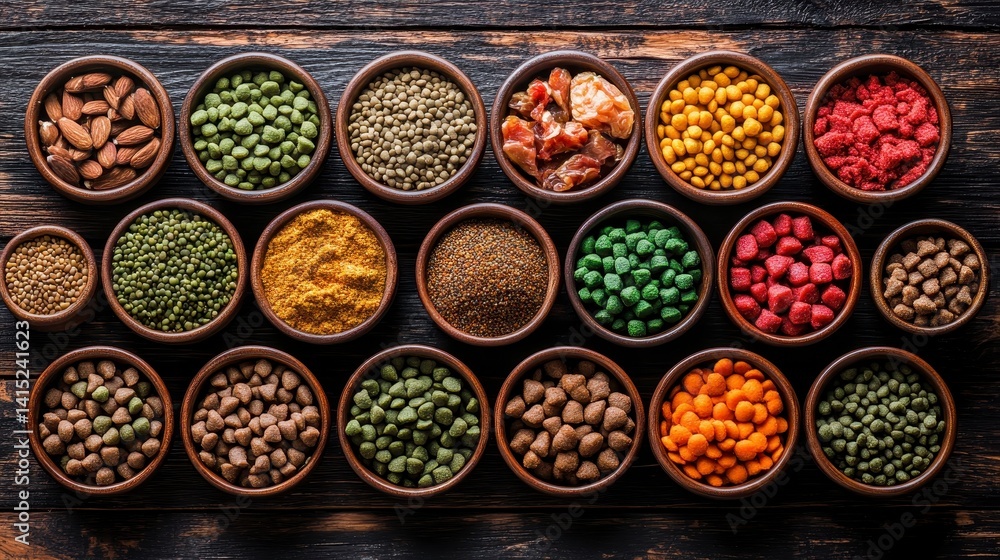 custom made wallpaper toronto digitalColorful Assortment of Spices and Dried Foods in Round Bowls