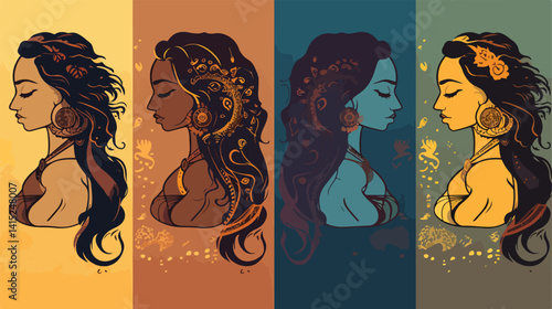 Stunning Collection of Indian Women with Colorful Henna Tattoos