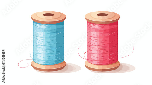 Professional Sewing Thread Spool on White Background Vector Illustration