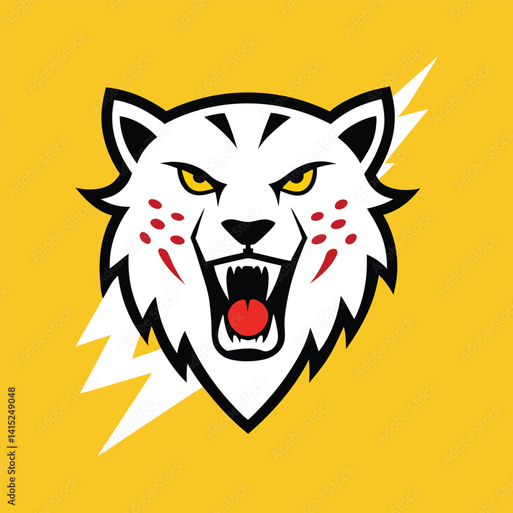Fototapeta premium leopard animal head mascot logo vector art illustration