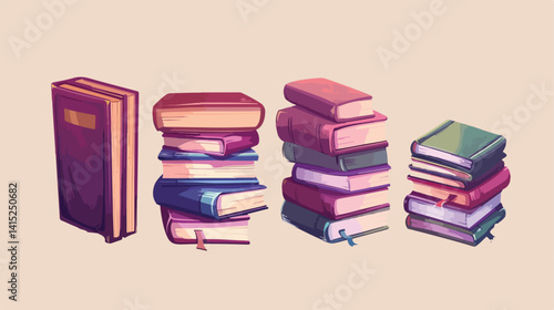 Stack of Books Isolated Vector Illustration for Professional Use