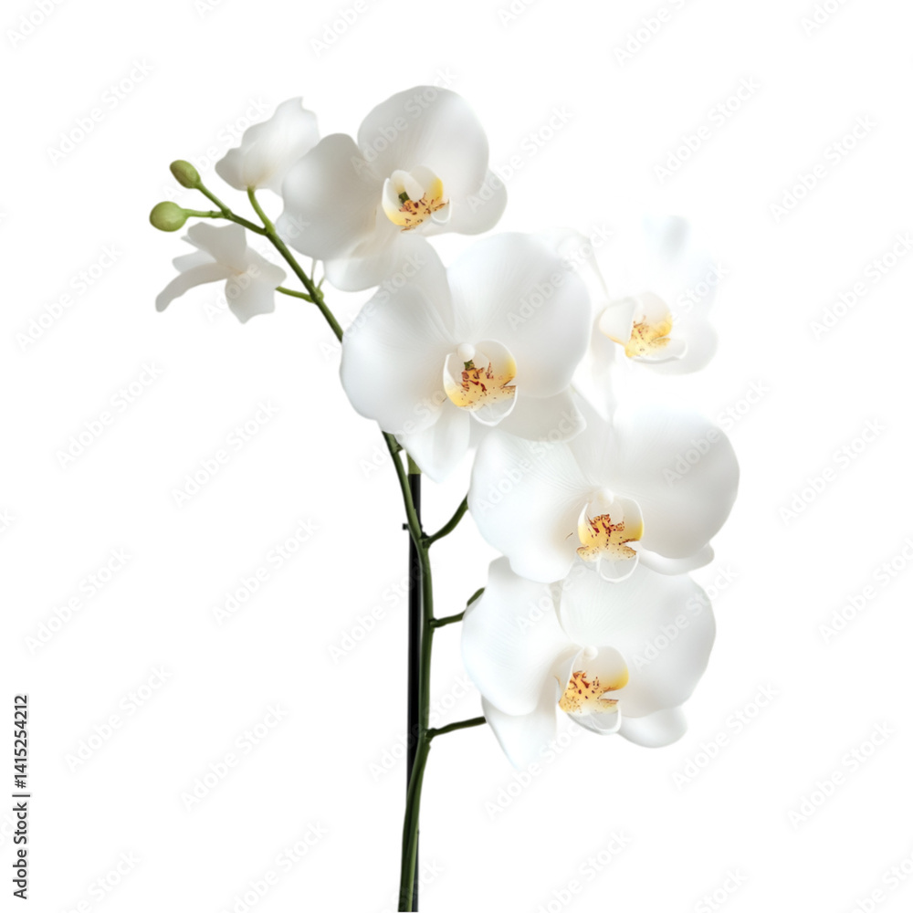 Fototapeta premium Elegant White Phalaenopsis Orchids Blooming Beautifully
