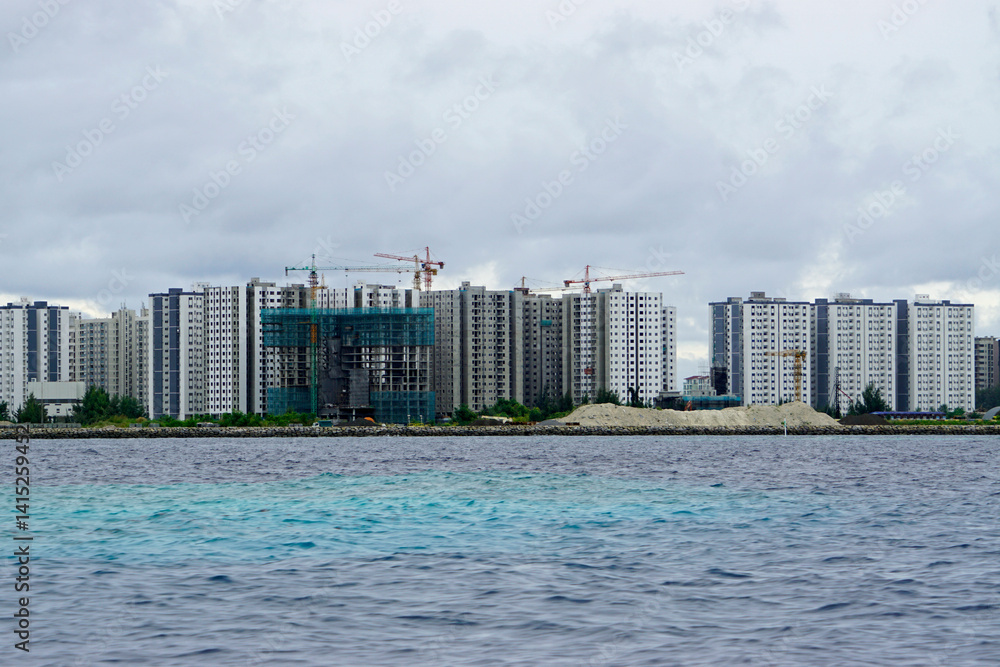 Naklejka premium new housing project on hulhumale