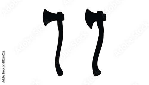 Silhouette of Two Axes Icon Vector High Resolution Picture