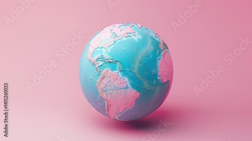 A vibrant globe showcasing the Americas on a soft pink background, symbolizing global connectivity and creativity