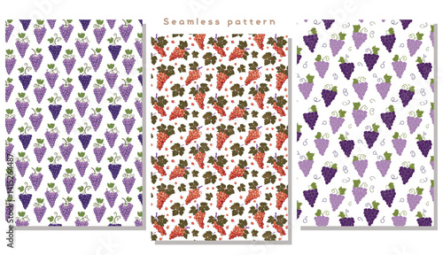 シームレスパターン _ぶどうのセット_1