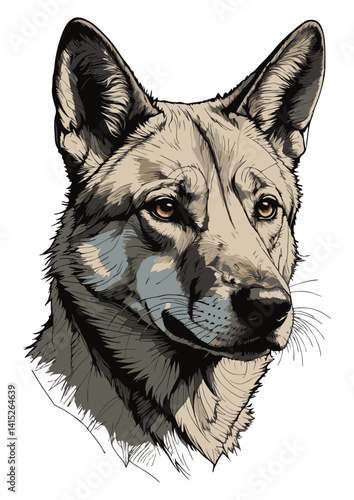 Dingo Portrait Clipart