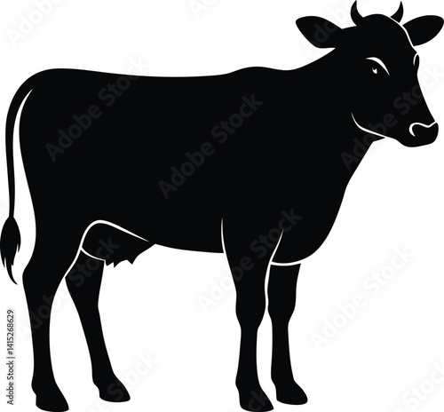 cow silhouette isolated on white background 